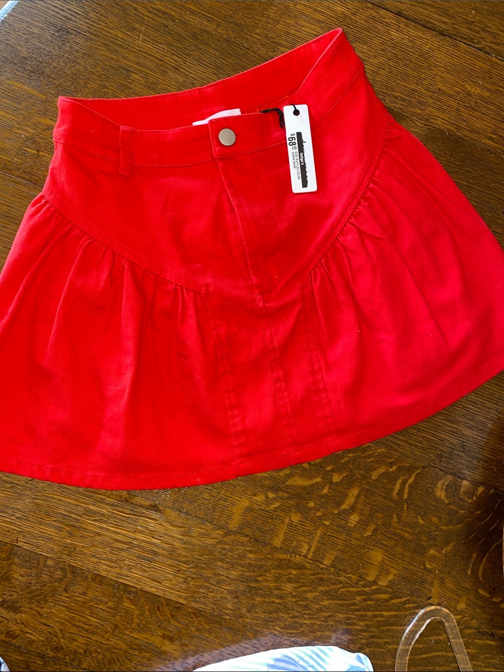 Day + Moon Bright Red Circle Skirt size small New with tags